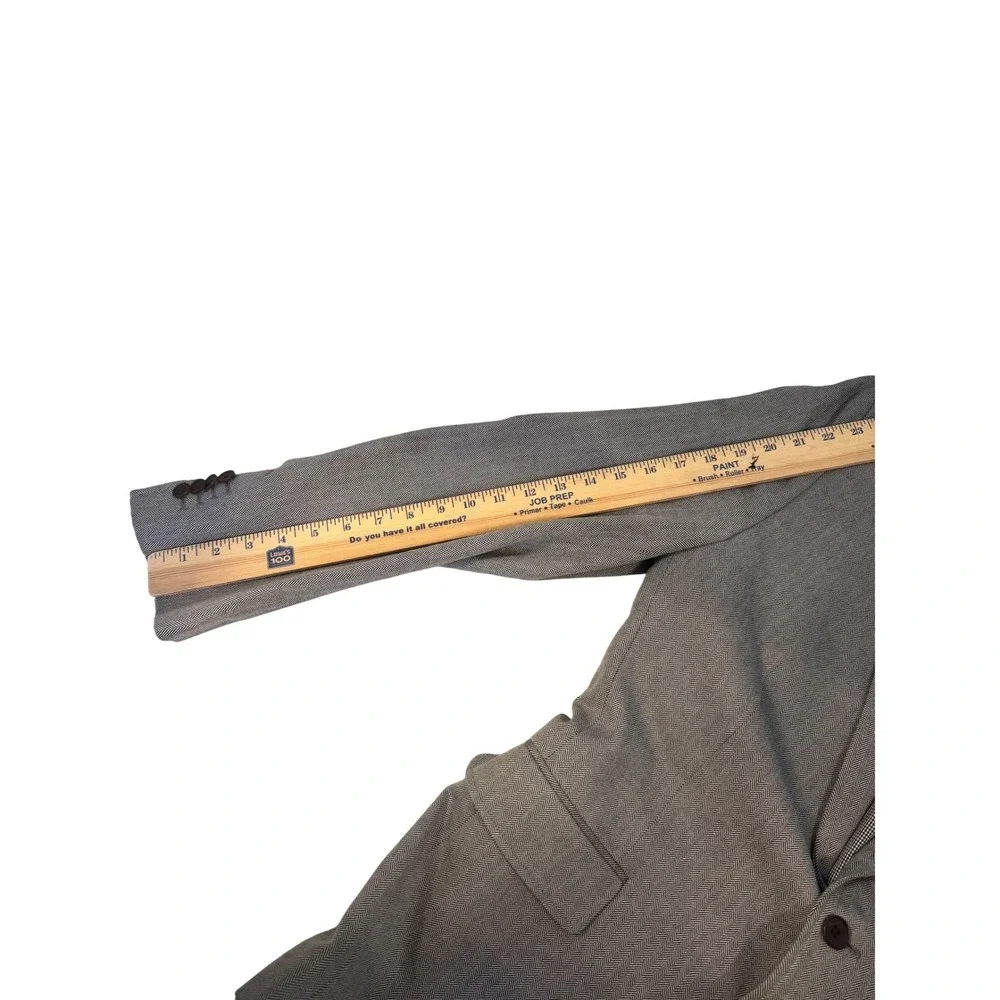 Banana Republic Tailored Fit Blazer 40R – Gray Herringbone Cotton Sport Coat‎